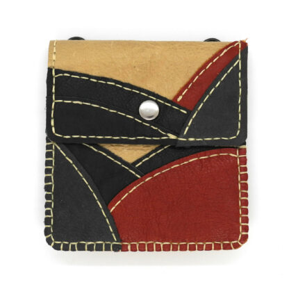Genuine Leather Tan/Red/Black/Navy Patchwork Handbag
