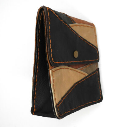 Genuine Leather Black/Brown/Tan Patchwork Handbag - Image 2