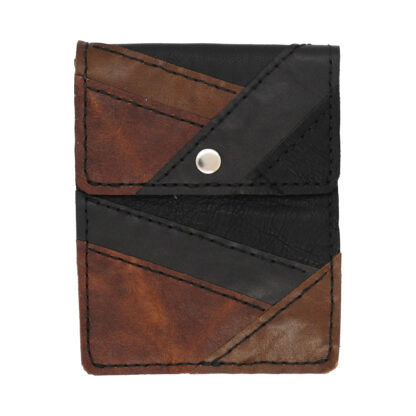 Genuine Leather Black/Brown Patchwork Handbag