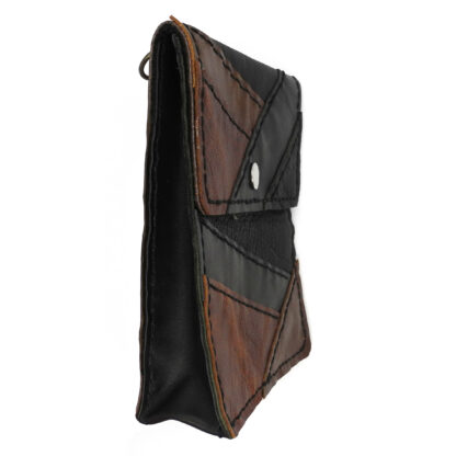 Genuine Leather Black/Brown Patchwork Handbag - Image 2