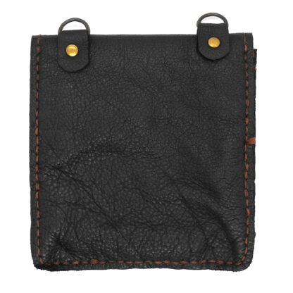 Genuine Leather Black/Tan/Orange Patchwork Handbag - Image 3