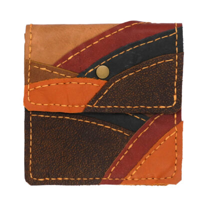 Genuine Leather Brown/Orange/Navy/Red Patchwork Handbag
