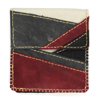 Genuine Leather Cream/Grey/Maroon/Black Patchwork Handbag