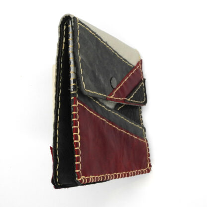 Genuine Leather Cream/Grey/Maroon/Black Patchwork Handbag - Image 2