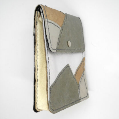 Genuine Leather Cream/White/Tan Patchwork Handbag - Image 2